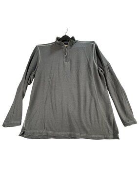 True Grit Gray 1/4 Zip Long Sleeve Pullover Mens L Lightweight Casual Layering